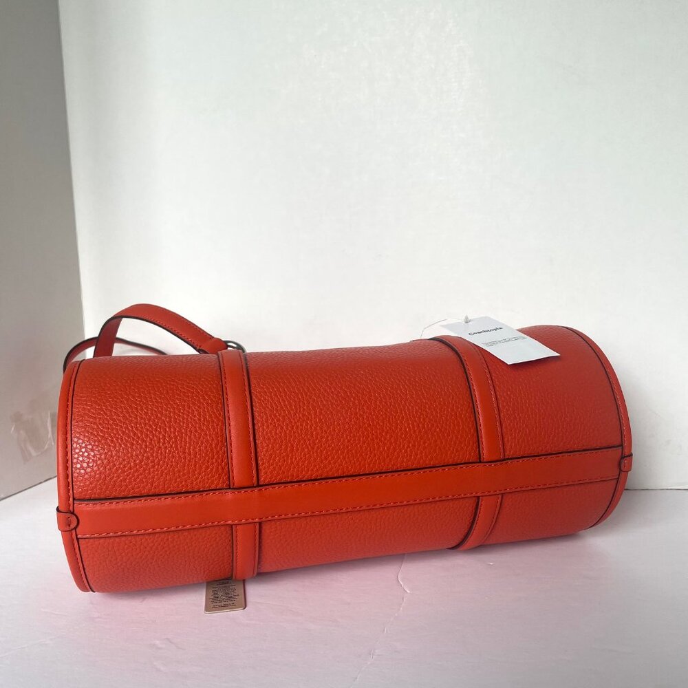 Coach Barrel Shoulder Bag Coachtopia Leather CT382 Medium Top Zip Sun Orange - Picture 8 of 10